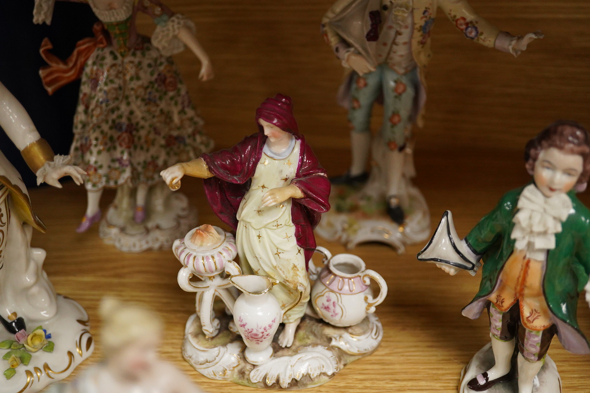 Three alabaster table lamps